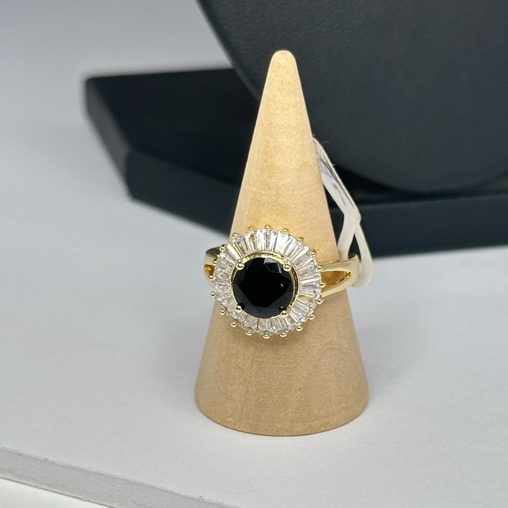 Gold filled faux onyx ring size 7